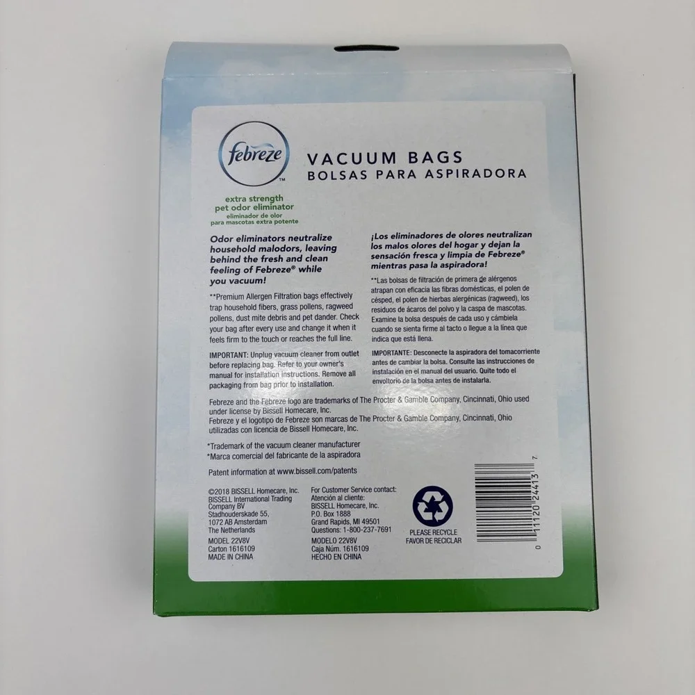 3-Pack Febreze Hoover Y Vacuum Bags Extra Strength‎ Pet Odor Eliminator